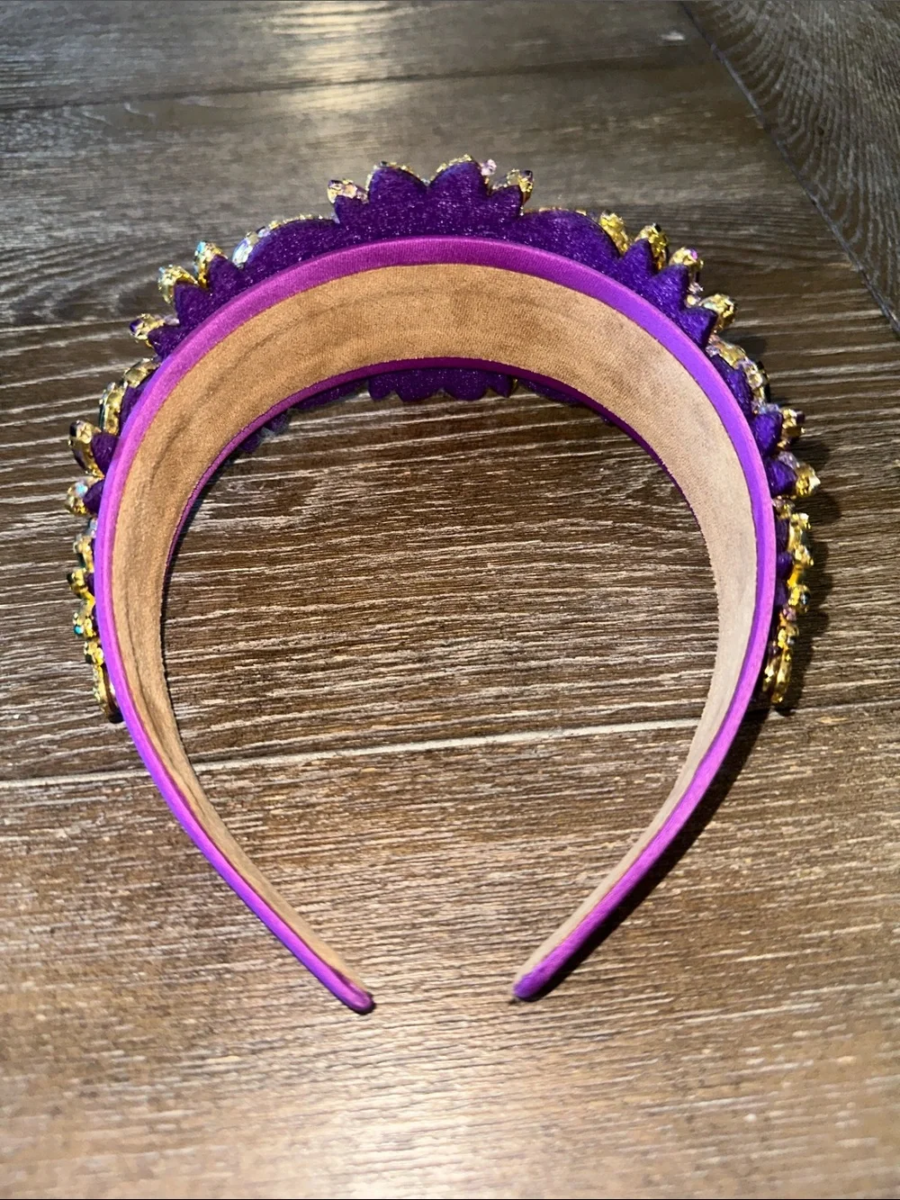 Embellished Purple Mardi Gras Crystal Headband